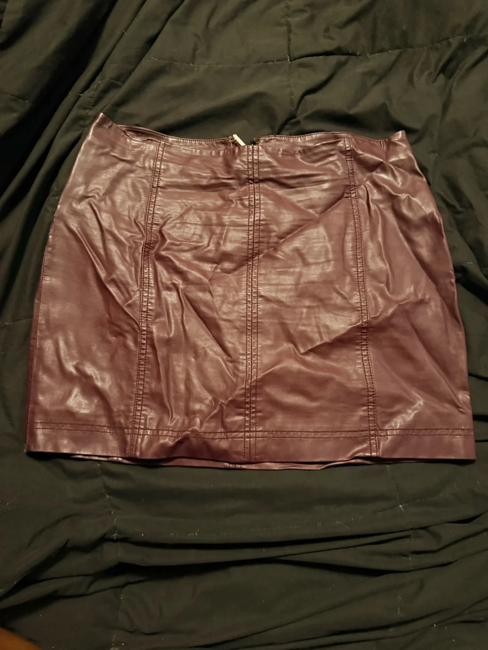 Free People Black Faux Leather Panel Mini Skirt